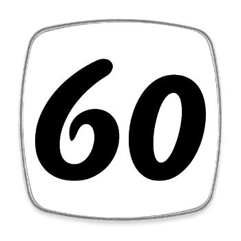 60. 60 JAHRE. 60-JÄHRIGES JUBILÄUM. 60. GEBURTSTAG. - Viereckiger Kühlschrankmagnet - Weiß - Vorne