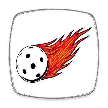 Fireball Floorball - Square fridge magnet - white - Front