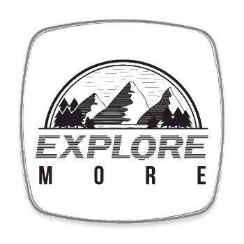 Explore More Mountains and Forest - Square fridge magnet - white - Front