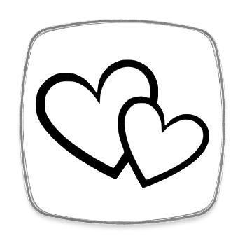 Cœur cadeau de la Saint-Valentin - Magnet carré - blanc - Devant