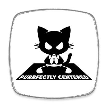 Purrfectly Centered Katze Yoga - Viereckiger Kühlschrankmagnet - Weiß - Vorne