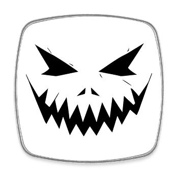 Halloween Face - Square fridge magnet - white - Front