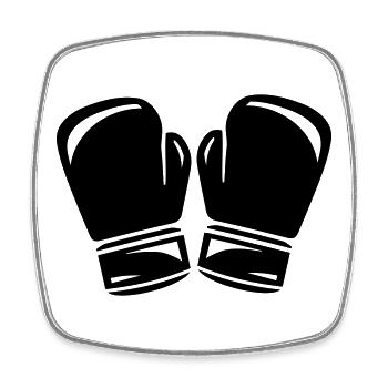 boxing - Square fridge magnet - white - Front