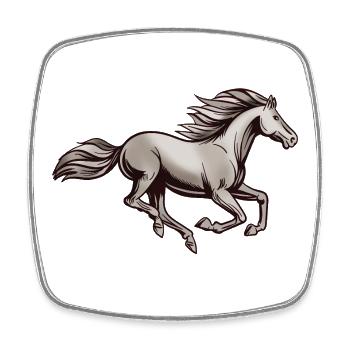 Rennendes Pferd Illustration - Viereckiger Kühlschrankmagnet - Weiß - Vorne