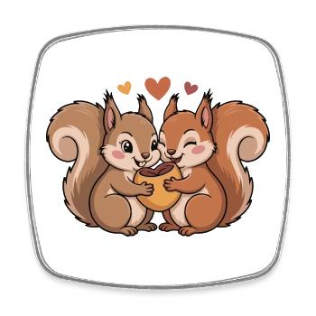 Eichhörnchen Paar Liebe Valentinstag - Viereckiger Kühlschrankmagnet - Weiß - Vorne
