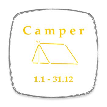 Camper Camping Sternzeichen Geschenkidee - Viereckiger Kühlschrankmagnet - Weiß - Vorne