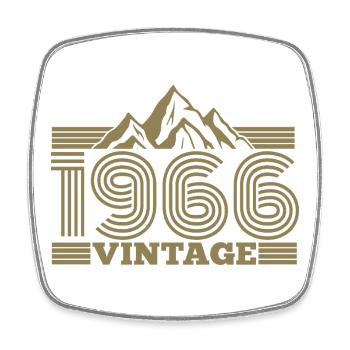Randonnée en montagne vintage du 60e anniversaire de 1966 - Magnet carré - blanc - Devant