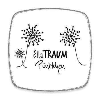 ELLATRAUM Pünktchen - Das Original heavenlygoods - Viereckiger Kühlschrankmagnet - Weiß - Vorne