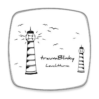 traumBlinky Leuchtturm - by heavenlygoods - Viereckiger Kühlschrankmagnet - Weiß - Vorne