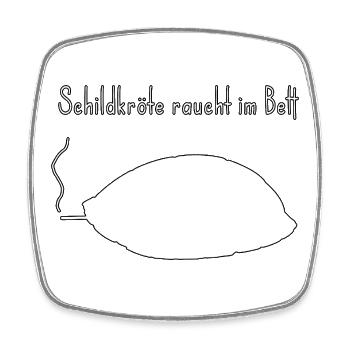 Schildkröte lustiger Wortwitz, zweideutiger Humor - Viereckiger Kühlschrankmagnet - Weiß - Vorne