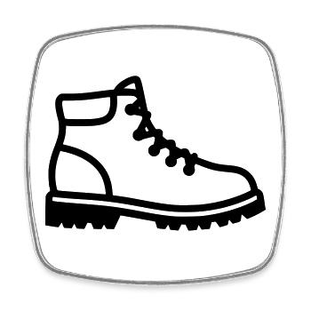Wanderstiefel Schuh Profil - Viereckiger Kühlschrankmagnet - Weiß - Vorne
