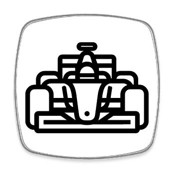 voiture de course - Magnet carré - blanc - Devant