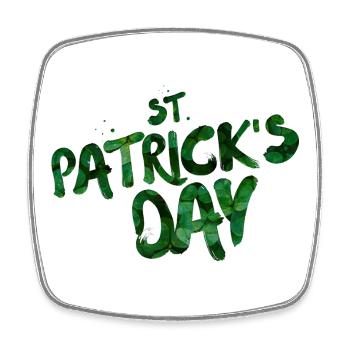 Grüne Blatt-Typo St Patrick's Day - Viereckiger Kühlschrankmagnet - Weiß - Vorne