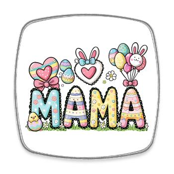 Pastell Ostern Mama Design - Viereckiger Kühlschrankmagnet - Weiß - Vorne