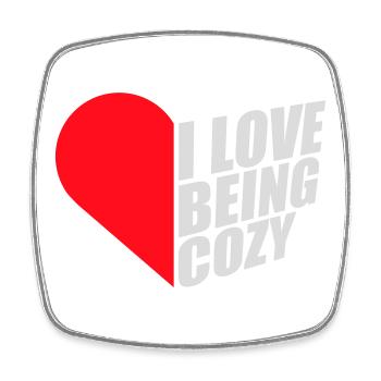 I Love Being Cozy Gemütlichkeit Zuhause Entspannt - Viereckiger Kühlschrankmagnet - Weiß - Vorne