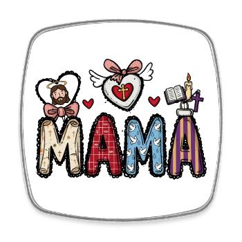 Glaubevolle Mama Herzkunst - Viereckiger Kühlschrankmagnet - Weiß - Vorne