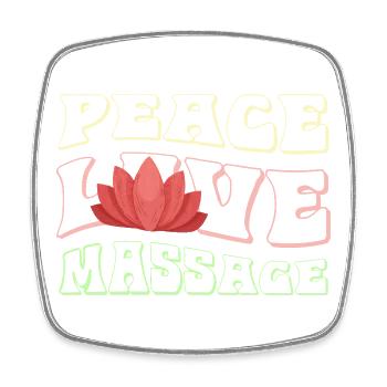 Peace Love Massage Lotus - Magnet carré - blanc - Devant