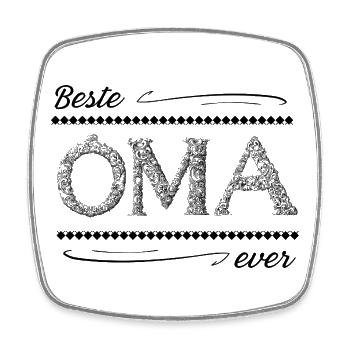 Oma ist die Beste / Best Oma Ever - Viereckiger Kühlschrankmagnet - Weiß - Vorne
