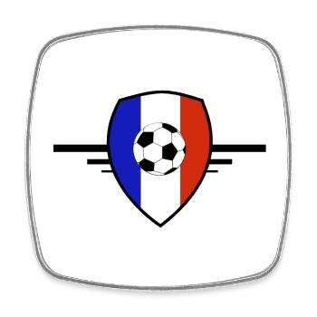 Fußballwappen Frankreichs - Viereckiger Kühlschrankmagnet - Weiß - Vorne