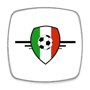 Italienischer Fußball-Schild-Abzeichen - Viereckiger Kühlschrankmagnet - Weiß - Vorne