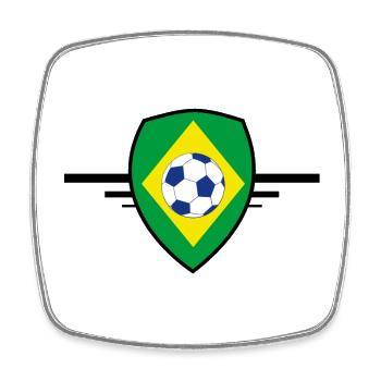 Brazil football - Square fridge magnet - white - Front