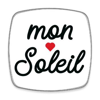 My Sun Heart in Script - Square fridge magnet - white - Front