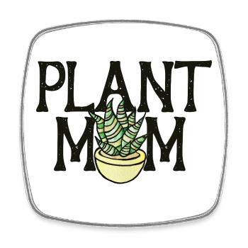 Plant Mom Bloom Pot - Viereckiger Kühlschrankmagnet - Weiß - Vorne