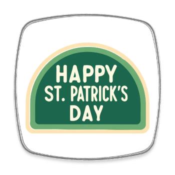 Jour Saint-Patrick Vert Badge - Magnet carré - blanc - Devant