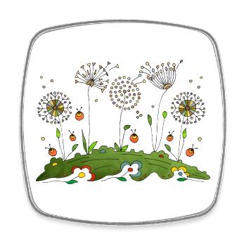 Blumen - Viereckiger Kühlschrankmagnet - Weiß - Vorne