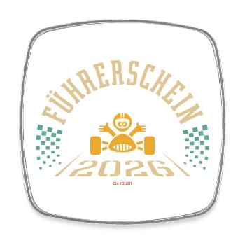 Driving licence 2026 (novice driver / 4C) - Square fridge magnet - white - Front