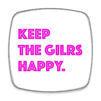 Happy Girls - Viereckiger Kühlschrankmagnet - Weiß - Vorne