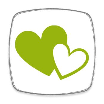 Cœur vert motif de cœurs verts - Magnet carré - blanc - Devant