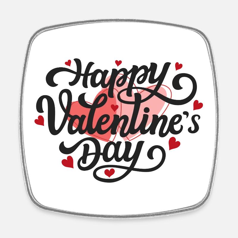 Frohen Valentinstag - Viereckiger Kühlschrankmagnet - Weiß