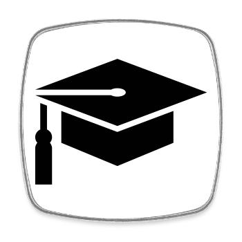 Abi, Schüler, College hut, Schulabschluss - Viereckiger Kühlschrankmagnet - Weiß - Vorne