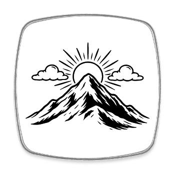 Mountains Nature Landscape Icon - Square fridge magnet - white - Front