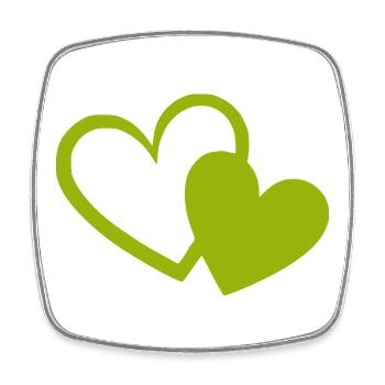 Cœur vert motif de cœurs verts - Magnet carré - blanc - Devant