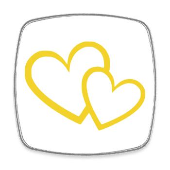 gelbes Herz gelb Herzmuster Geschenk Valentinstag - Viereckiger Kühlschrankmagnet - Weiß - Vorne