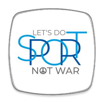 let's do sport not war - Viereckiger Kühlschrankmagnet - Weiß - Vorne