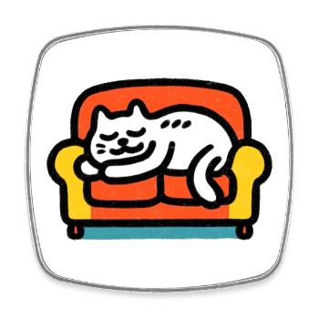 Chillekatze - Magnet carré - blanc - Devant