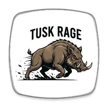 Tusk Rage Wildschweinstärke - Viereckiger Kühlschrankmagnet - Weiß - Vorne