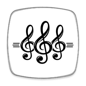 Symbole clé - Magnet carré - blanc - Devant