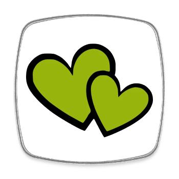 green heart green hearts heart pattern - Square fridge magnet - white - Front