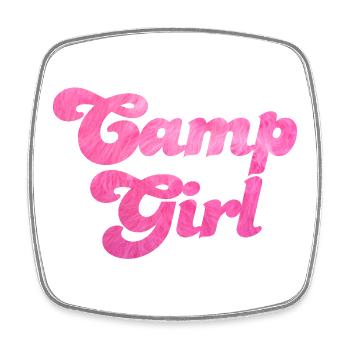 Camp Girl Camping Rose Girl Power Van Life - Magnet carré - blanc - Devant