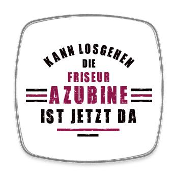 Azubine Friseur Lehre Ausbildung Friseurin - Viereckiger Kühlschrankmagnet - Weiß - Vorne