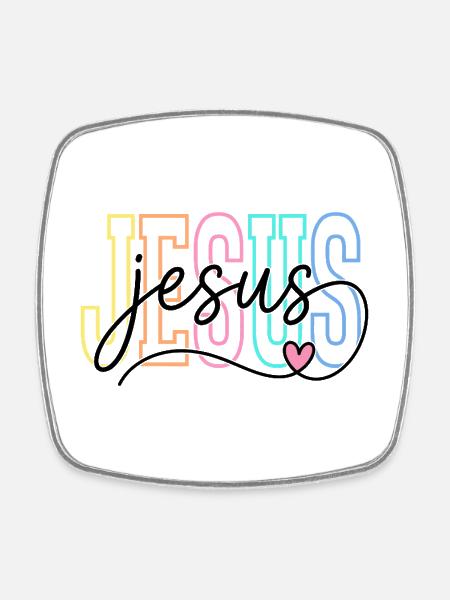 Jésus - Magnet carré - blanc