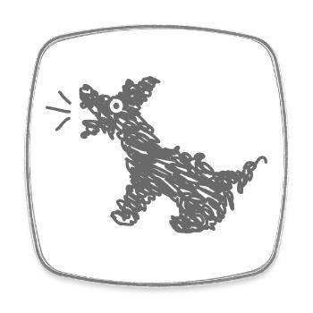 Lustiger bellender Hund  - Viereckiger Kühlschrankmagnet - Weiß - Vorne