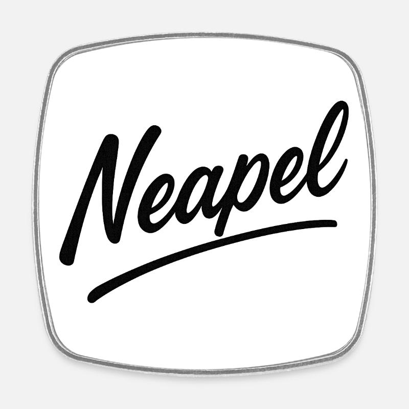 Lettrage en écriture Naples - Magnet carré - blanc