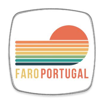 Faro Portugal - Square fridge magnet - white - Front