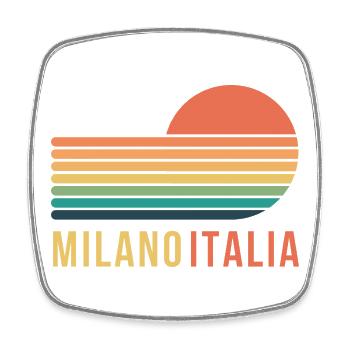 Milan, Italy - Square fridge magnet - white - Front