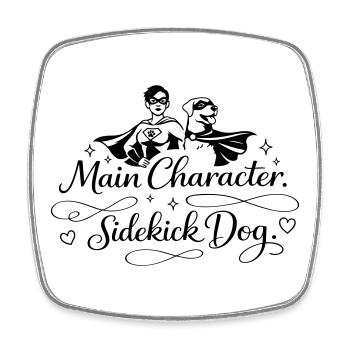 Main Character. Sidekick dog. - Viereckiger Kühlschrankmagnet - Weiß - Vorne